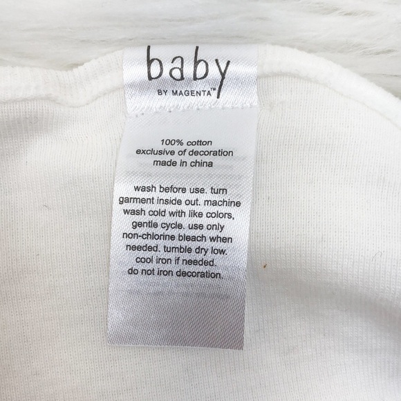 Rae Dunn White 2 Piece Baby Beanie & Bib Set - Picture 6 of 7